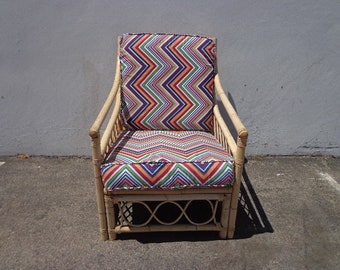 Rattan Chair Armchair Seating Living Room Bohemian Boho Chic Peacock Coastal Cottage Vintage Seating Glam Beach Decor Faux Bamboo Italy