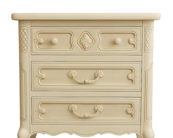 Vintage French Provincial Nightstand | Mount Airy, Solid Wood, Cottage Farmhouse CUSTOM PAINT AVAILABLE