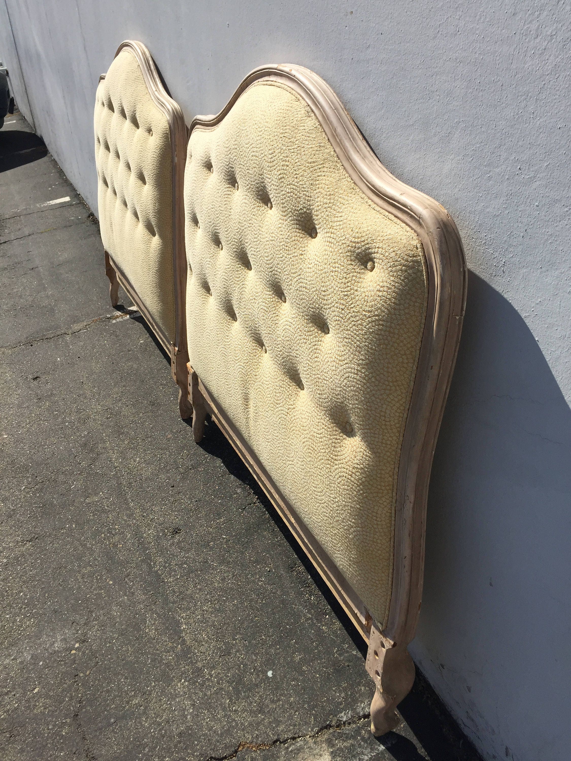 2 Headboards French Provincial Tufted Beds Shabby Chic Bedroom Daybed