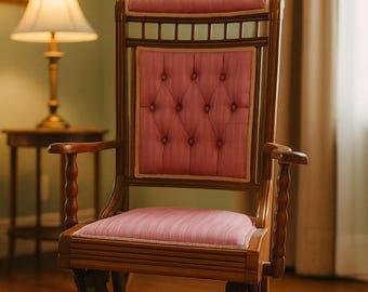 Antique Platform Rocking Chair Spindle Wood Rocker CUSTOM PAINT Available