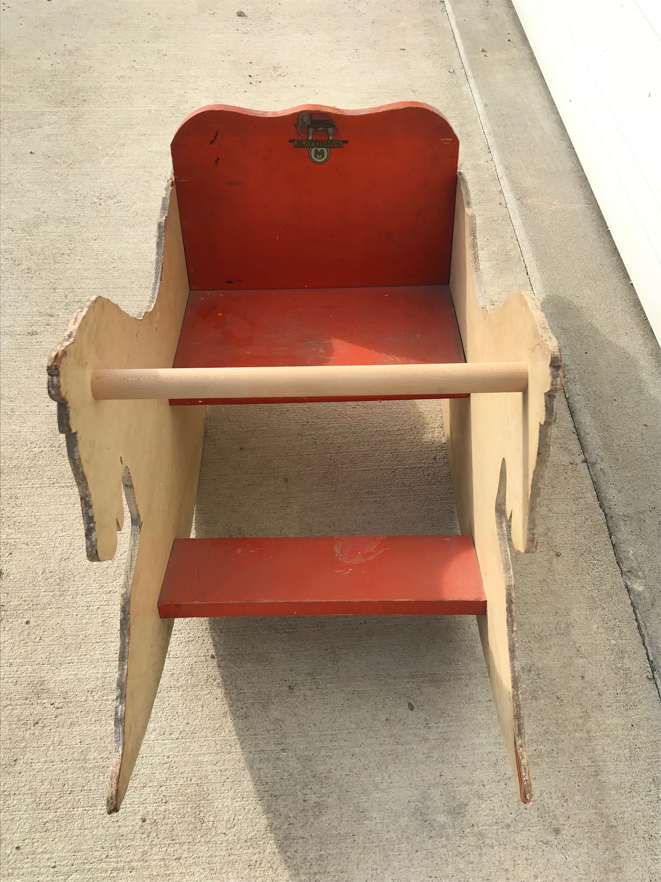 Antique Rocking Horse Chair Mengel Playthings Vintage Toy Children Kids