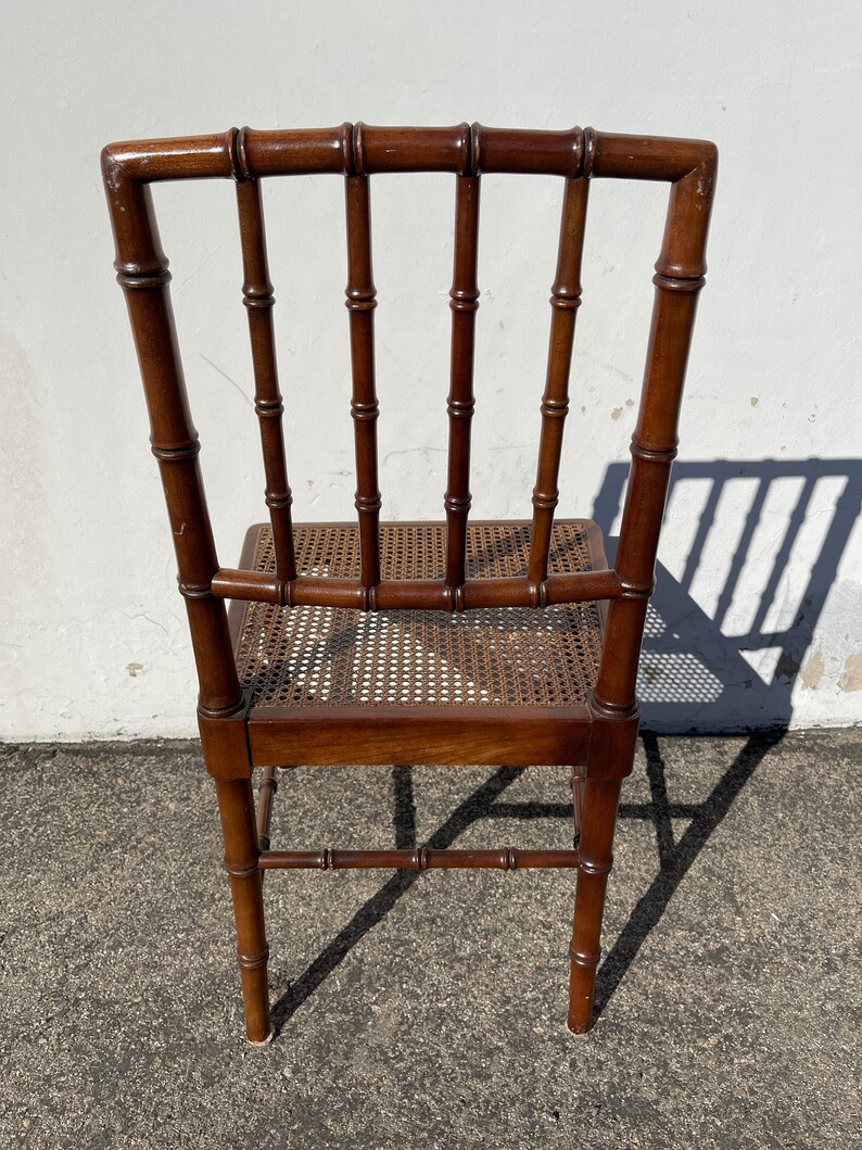 Vintage Chair Chiavari Bamboo Cane Style Chinese Chippendale chic Rattan Regency Seating Chinoiserie Wood Boho Chiavari Custom Paint Avail image 9