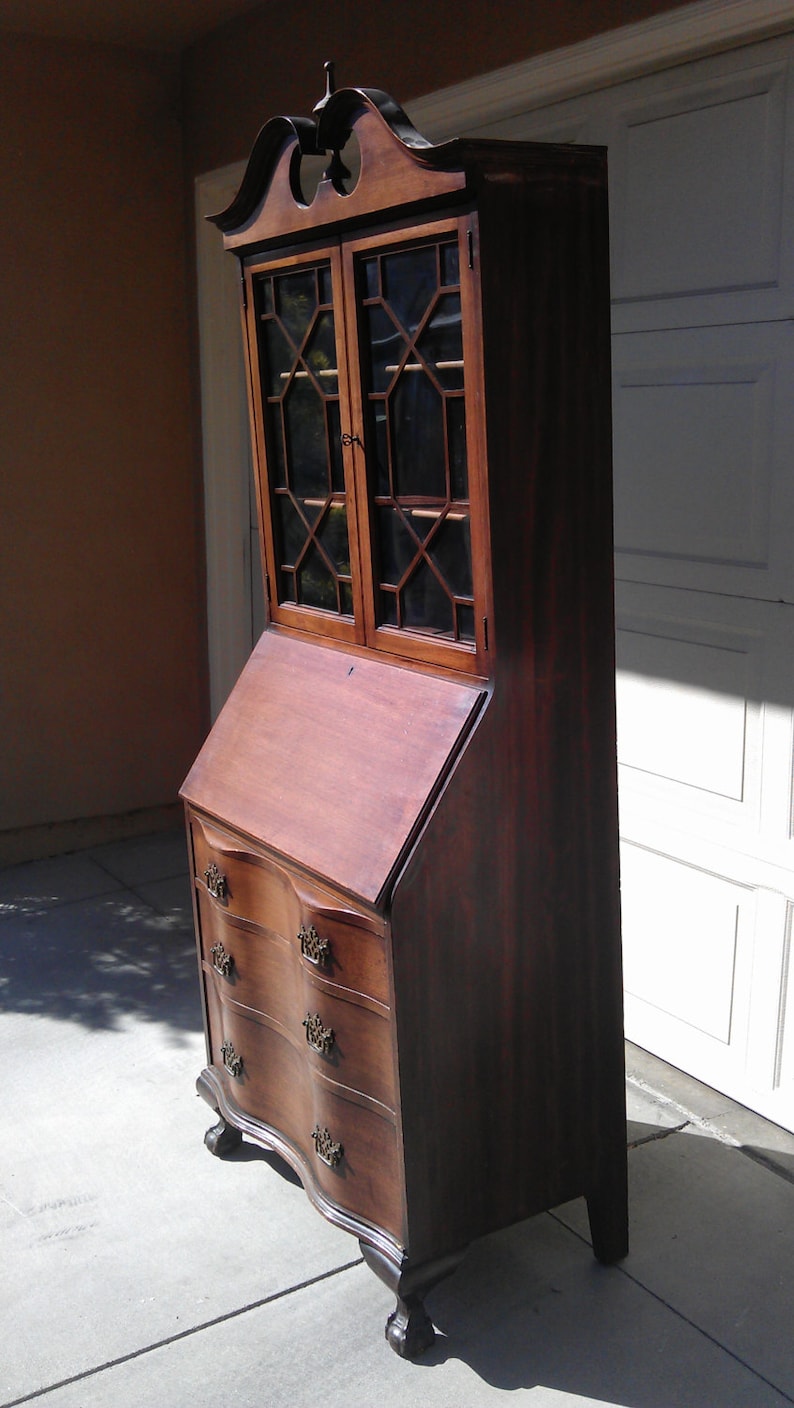 ON HOLD for Will Chippendale Secretary Hutch desk antique Etsy