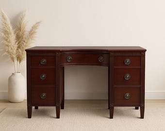 Antique Mahogany Writing Desk: Federal Neoclassical Style Vanity CUSTOM PAINT Available