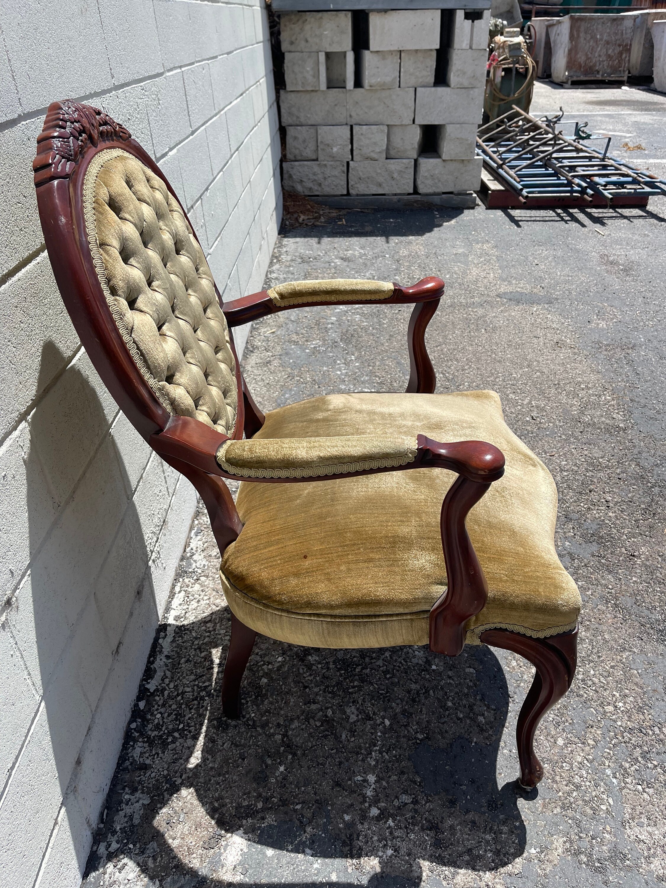 Antique Victorian Armchair Chair French Provincial Boudoir Vanity