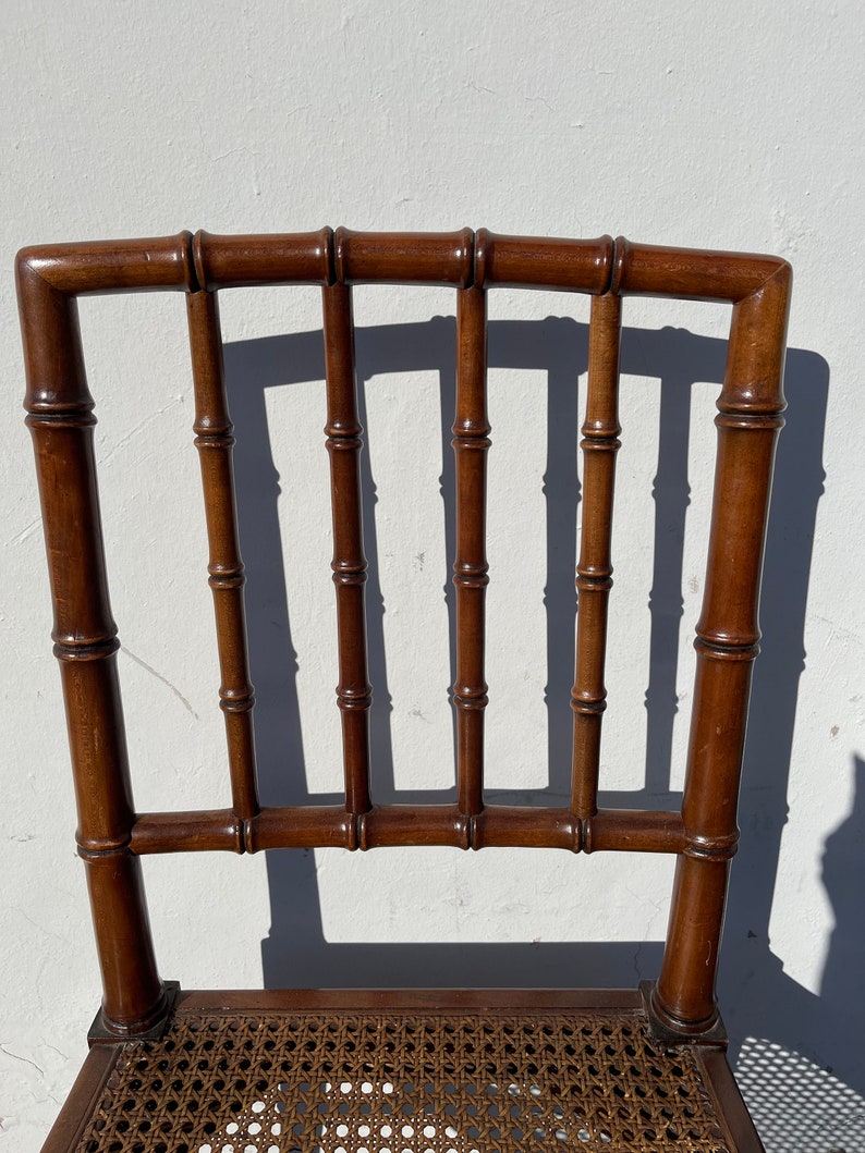 Vintage Chair Chiavari Bamboo Cane Style Chinese Chippendale chic Rattan Regency Seating Chinoiserie Wood Boho Chiavari Custom Paint Avail image 4