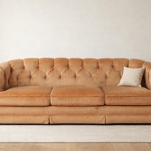 Vintage Tufted Chesterfield Sofa: Hollywood Regency Couch image 1