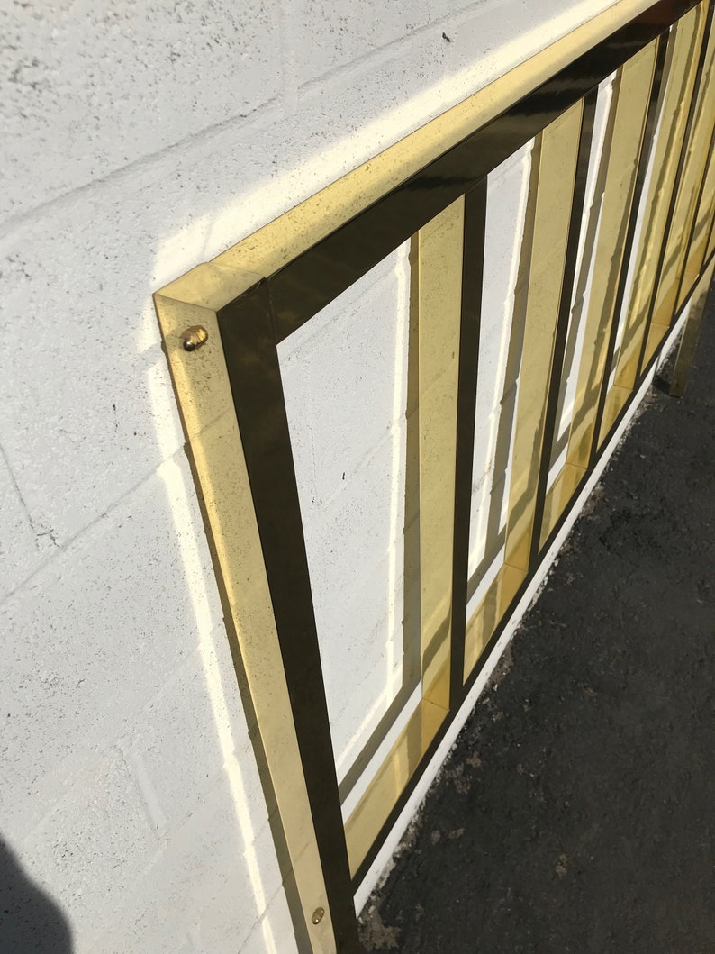 Vintage Polished Brass King Headboard | Hollywood Regency bild 11