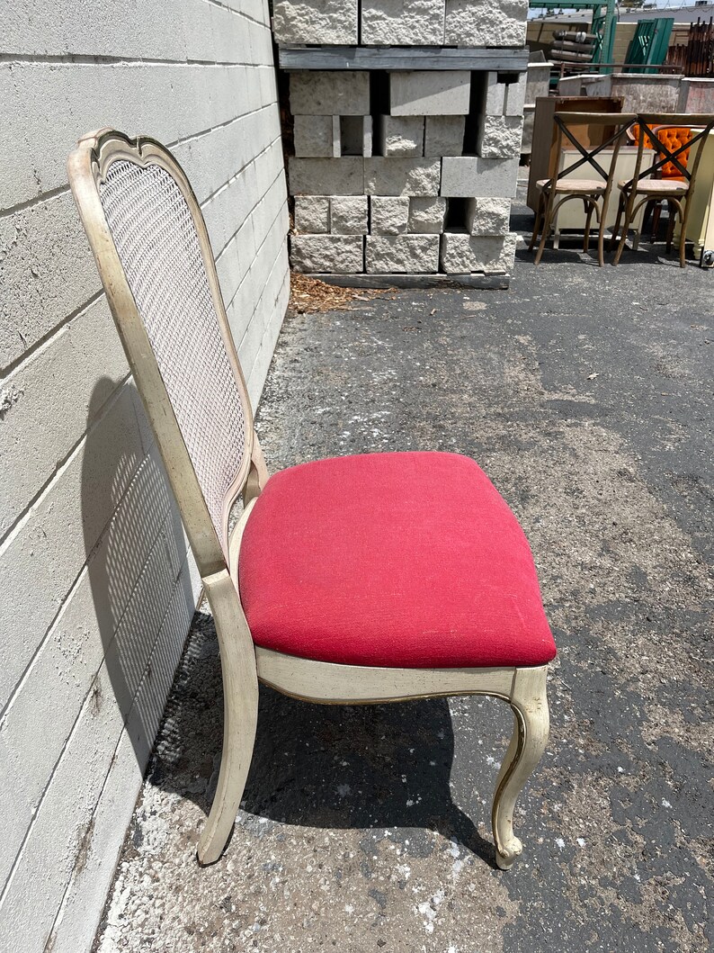 Antique Vanity Chair French Provincial Boudoir Seating Bedroom Pink Glam Shabby Chic Victorian