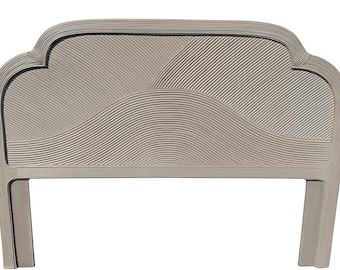 Post Modern Vintage Pencil Reed Headboard — Coastal Minimalist Sculptural Rattan Bedroom CUSTOM PAINT AVAIL