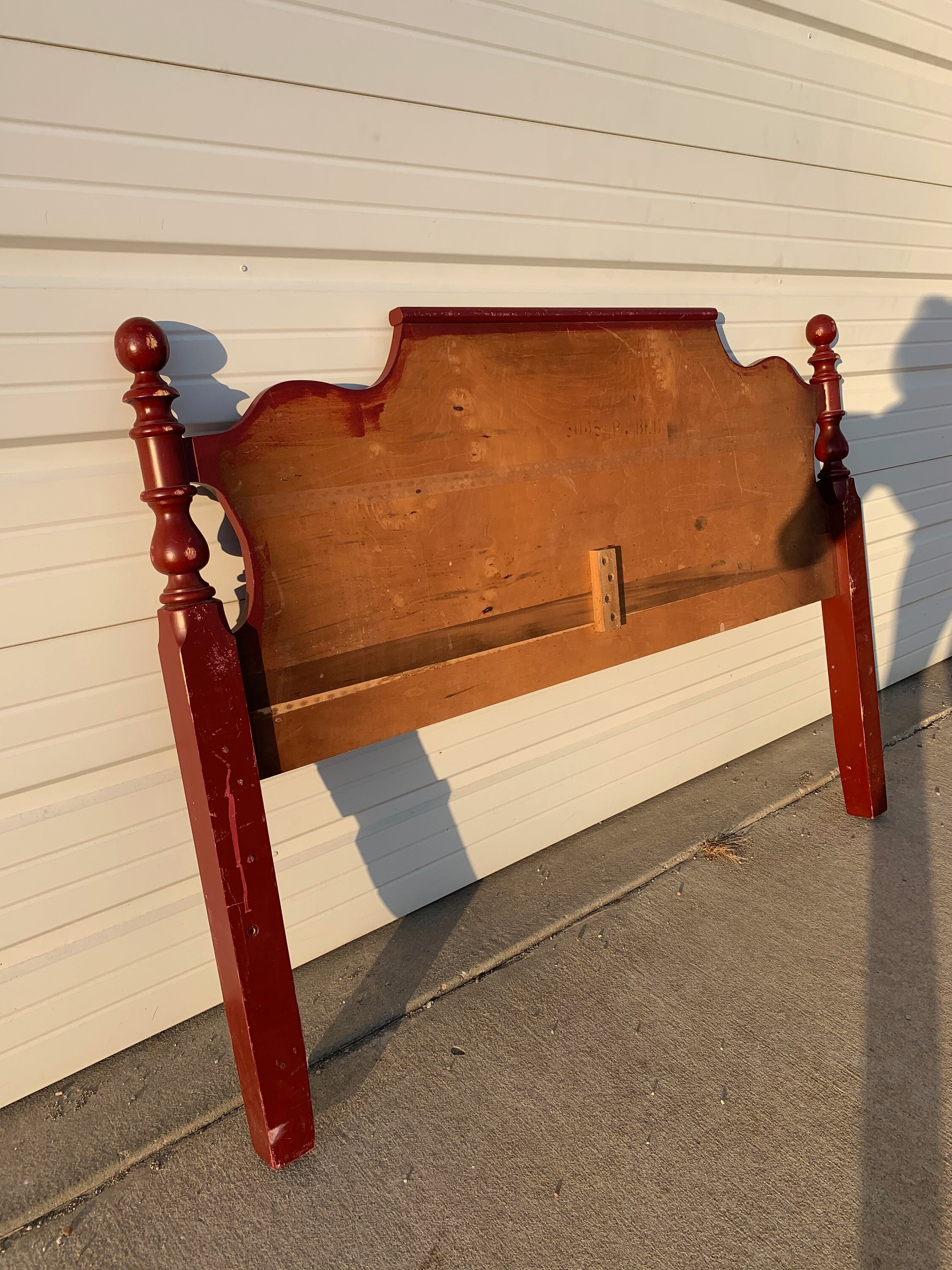 Antique Full Headboard Wood Bed Traditional Vintage Bedroom Furniture