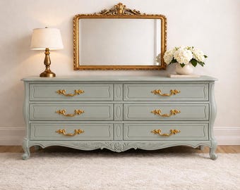 French Provincial Dresser by Hickory | Vintage 6-Drawer Bombe Chest - Pick Your Color and Refinished To Order