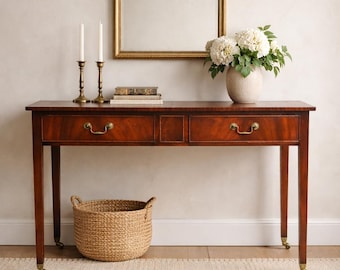 Georgian Style Mahogany Console Table | Federal Flame Mahogany Server  - CUSTOM PAINT / REFINISHING Available
