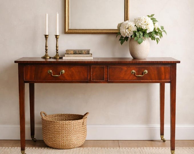 Server Table Federal Georgian Style Mahogany Console Table | Federal Flame Mahogany Server ...