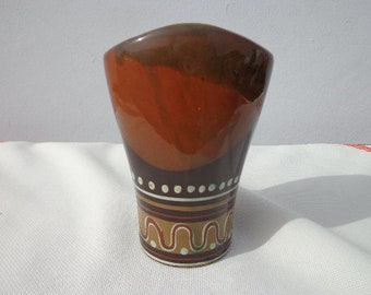 Mid Century Vase Pottery Ceramic Catch All Decor Bohemian Boho Chic Jewelry Dish Ceramic Modern Decor Mod Vintage Retro Serving Colorful