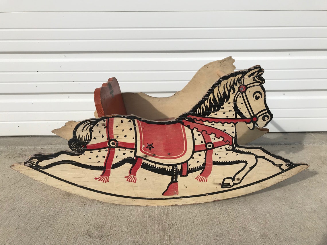 Antique Rocking Horse Chair Mengel Playthings Vintage Toy Children Kids
