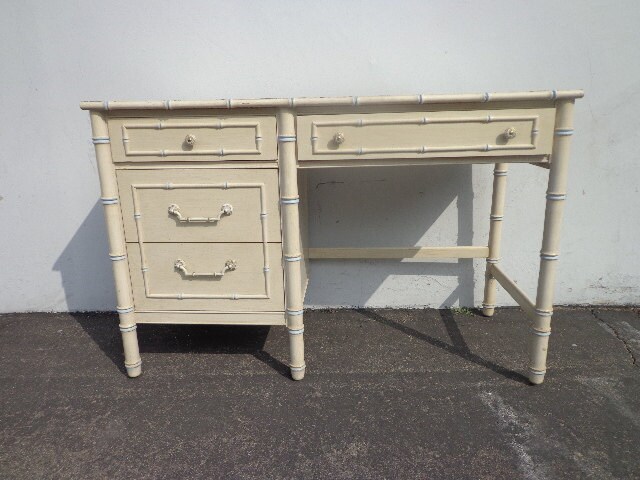 Bamboo Desk Thomasville Allegro Writing Boho Chic Chinoiserie