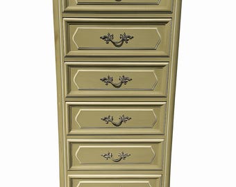 French Provincial 6-Drawer Highboy Dresser – Vintage Tall Lingerie Chest Bedroom Storage CUSTOM PAINT Available