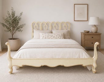 Vintage French Provincial Bed Frame | Full Size Neoclassical Regency CUSTOM PAINT AVAILABLE