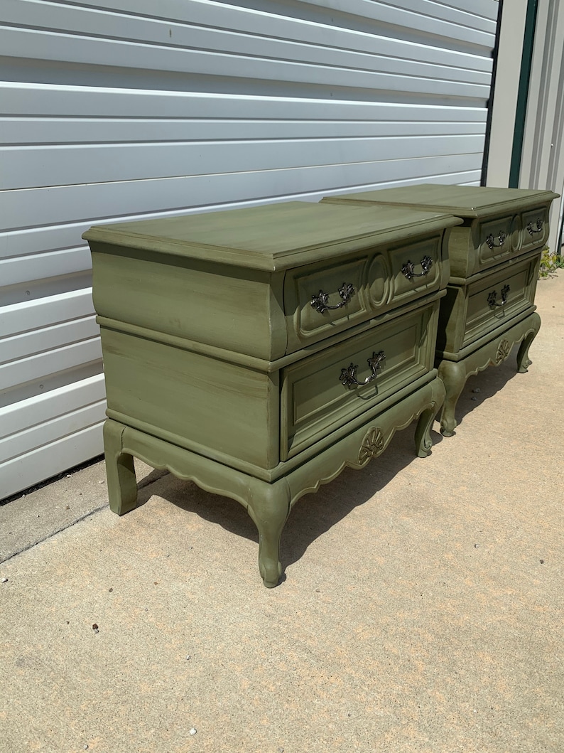 2 French Provincial Nightstands Set Bedroom Storage Vintage Etsy