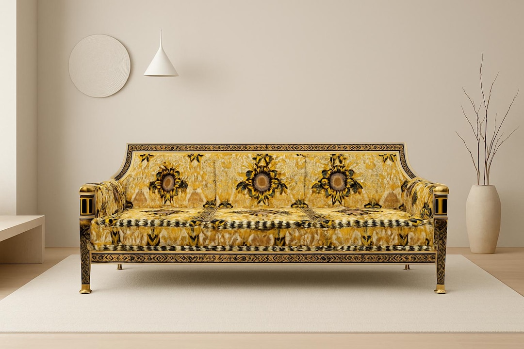 Versace Baroque Style Sofa | Vintage Hollywood Regency Designer