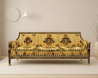 Versace Baroque Style Sofa | Vintage Hollywood Regency Designer Couch