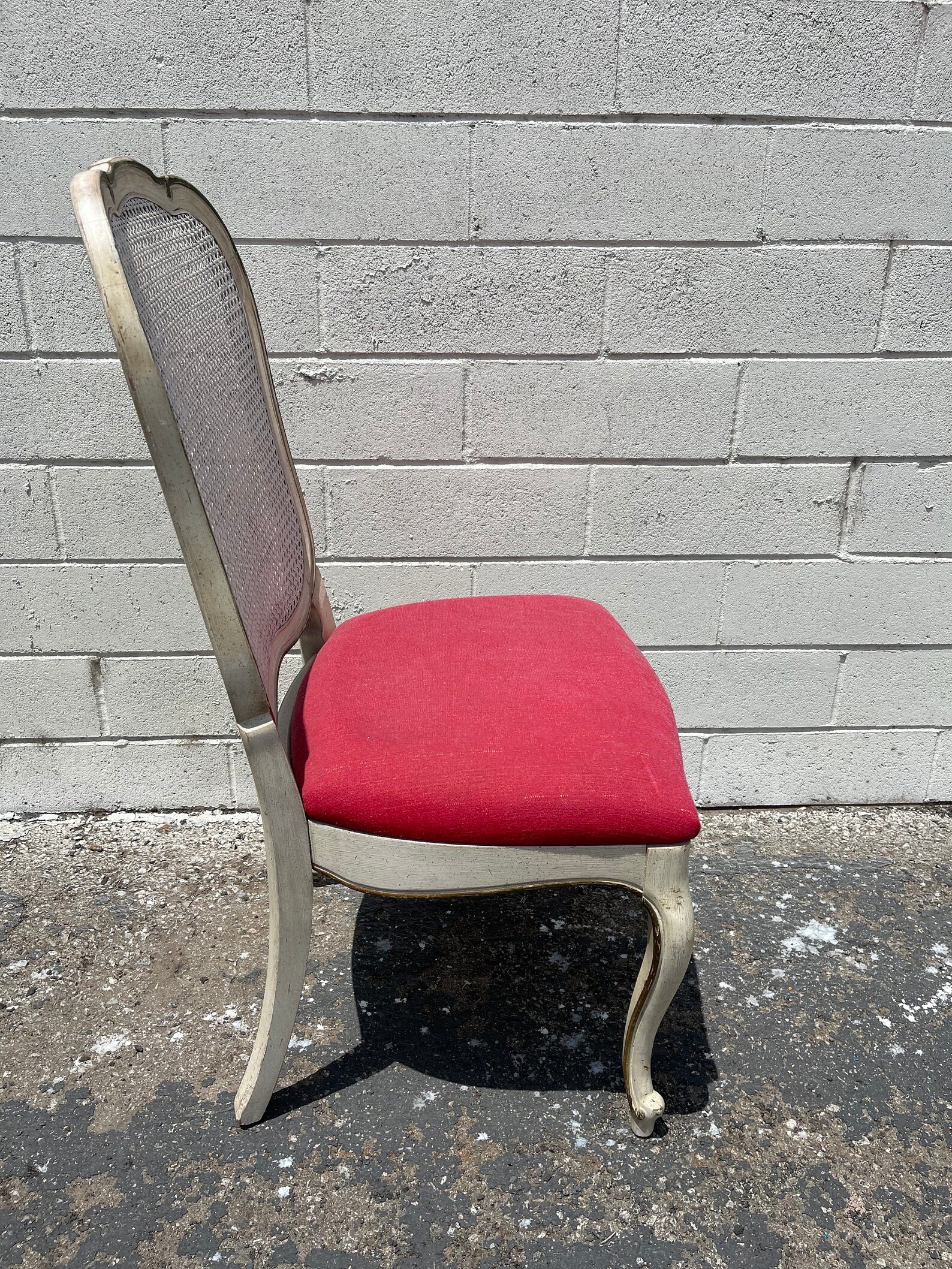 Antique Vanity Chair French Provincial Boudoir Seating Bedroom Pink Glam Shabby Chic Victorian