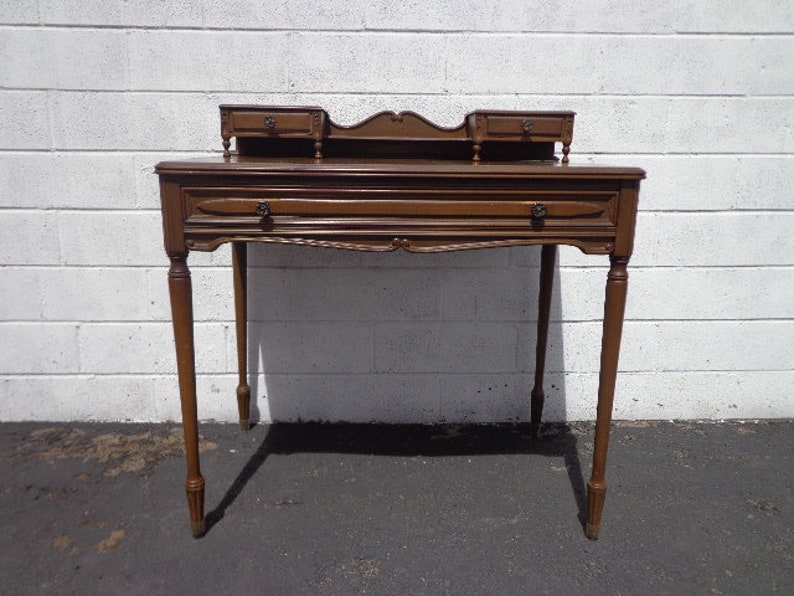 Desk Antique Table Vintage Regency French Provincial Writing Set Vanity Shabby Chic Dresser Sewing Stand Neoclassic Custom Paint Avail