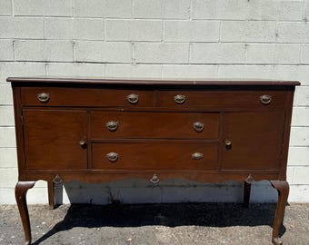 Antique Cabinet Buffet Shabby Chic Primitive Sideboard Hutch Wood TV Media Console France Country Storage Server Table CUSTOM Paint Avail
