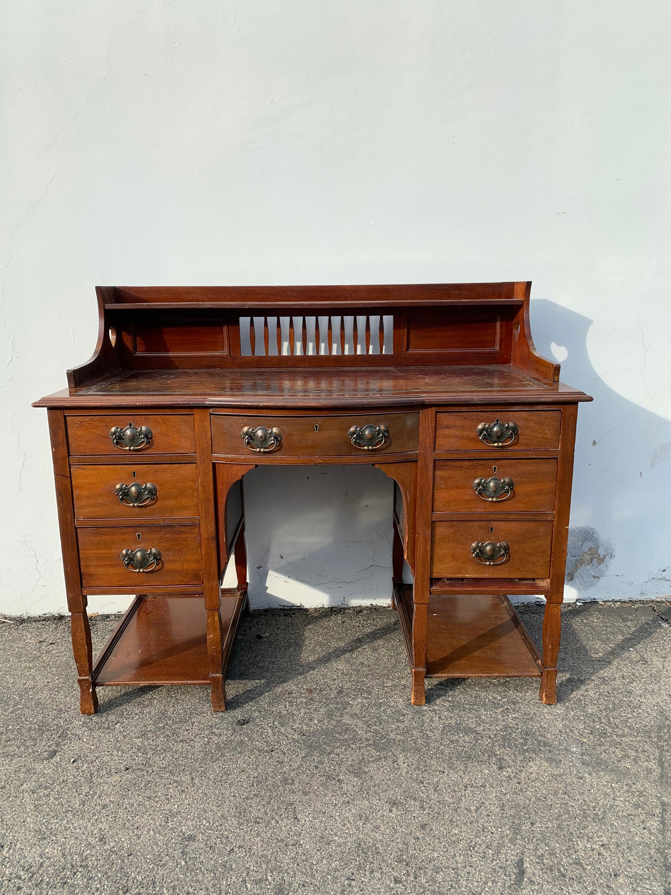 1950s Leather Trunk Writing Desk