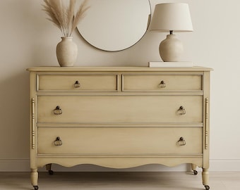 Antique Dresser Shabby Chic Finish Storage Chest Drawers Buffet Vanity Country French Cottage Bedroom Set Table Painted  CUSTOM PAINT AVAIL