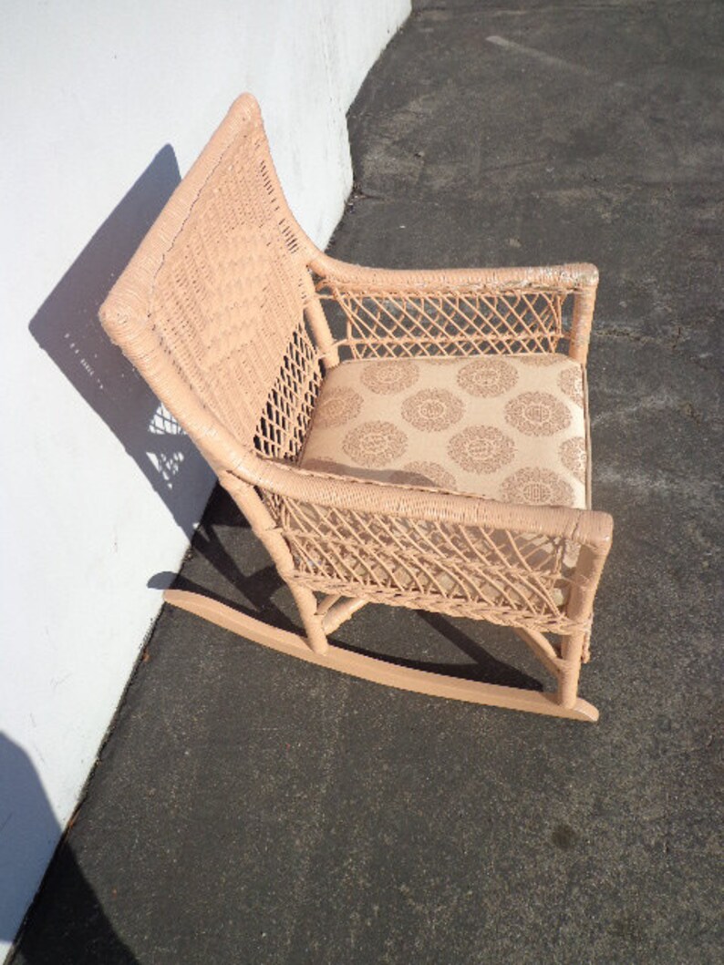 Rocking Chair Antique Woven Wicker Rocker Armchair Glider ...