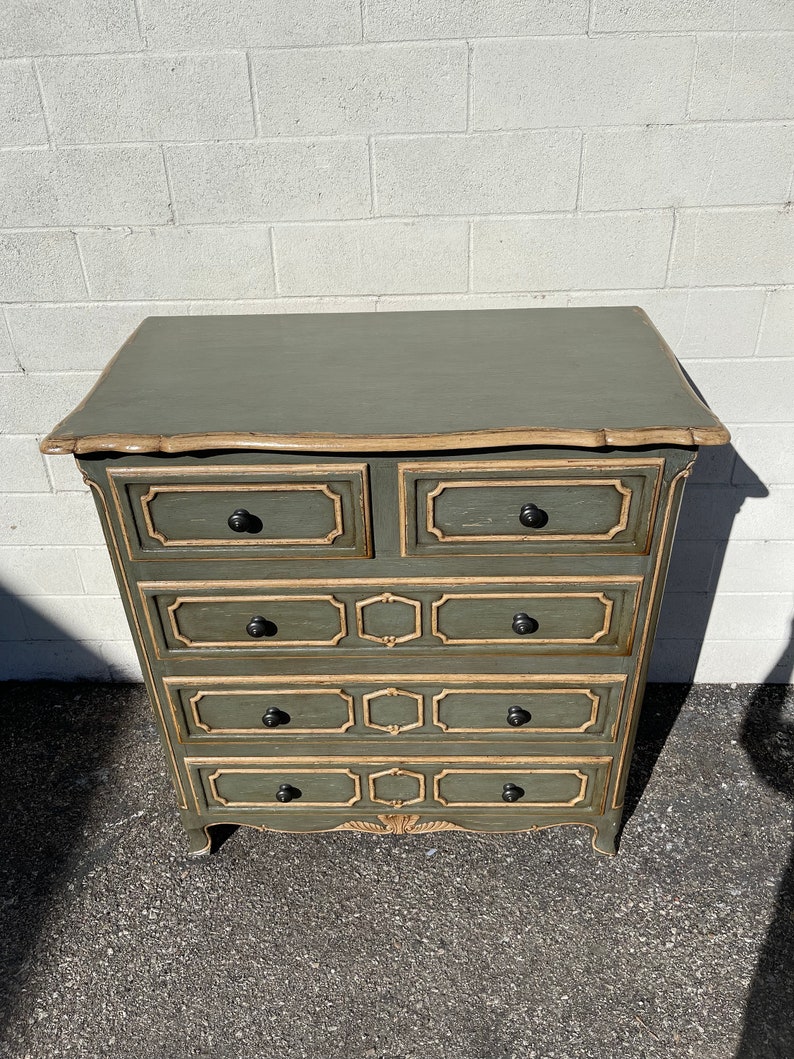 Vintage Wood Dresser Tall Chest of Drawers Bedroom Storage Country French Shabby Chic Antique Painted Dresser CUSTOM PAINT AVAIL image 2