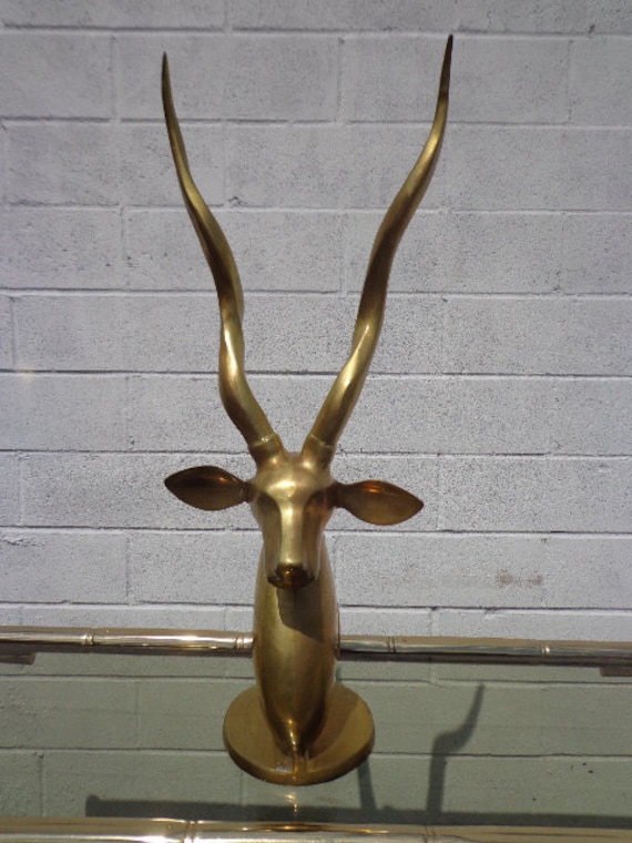 Mid-Century Hollywood Regency Brass Deer Sculpture