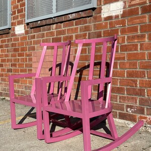 Pair of Rocking Chairs Vintage Indoor Outdoor Rocker Armchair Glider Nursery Bohemian Boho Chic Hollywood Regency Eclectic Style image 4