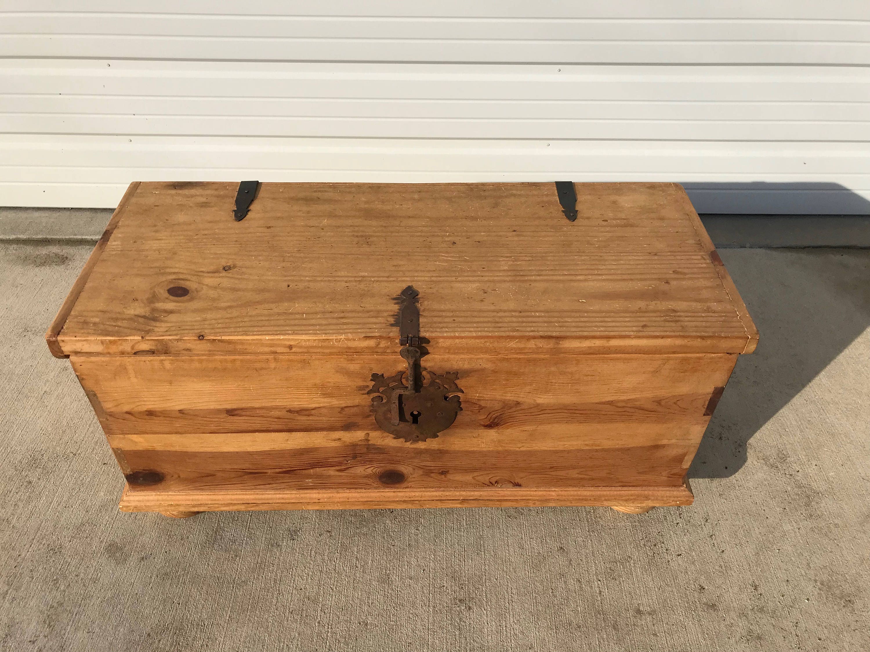 Trunk Vintage Military Foot Locker Storage Rustic Steamer Coffee Table Hope  Chest Blanket Bench Wood Bohemian Boho Chic Cottage Primitive