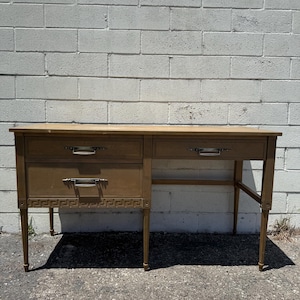 Vintage Wood Desk Writing Office Table Student Makeup Vanity Traditional Storage Display Home Office Makeup Design CUSTOM PAINT AVAIL
