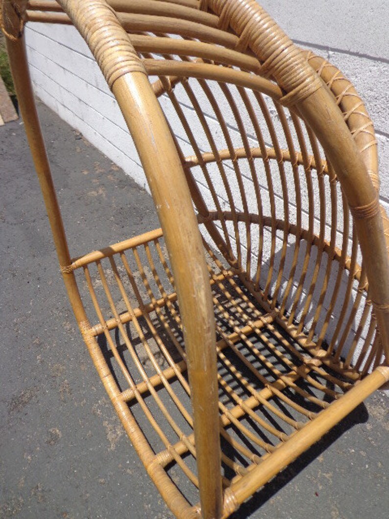 Hanging Chair Egg Rattan Bohemian Boho Chic Peacock Dome Etsy