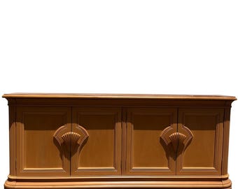 Post Modern Wood Cabinet Chest TV Console Cabinet Table Storage Shell Boho Chic Style Bedroom Entry Way Vintage Regency CUSTOM PAINT Avail