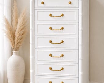 Refinished To Order - Thomasville Allegro Lingerie Chest | Faux Bamboo Tall Dresser | PICK YOUR COLOR