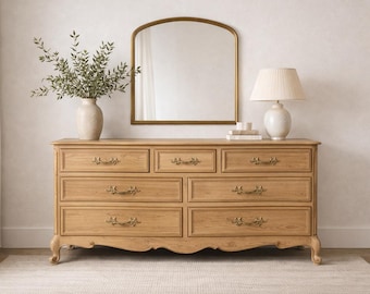 Refinished to Order French Provincial Dresser | Vintage Serpentine Chest of Drawers