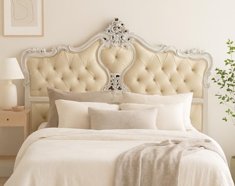 Vintage French Rococo Tufted Headboard – King Size