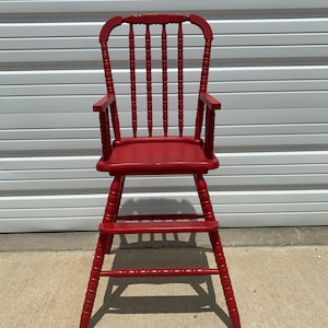 Antique Rustic High Chair Primitive Distressed Shabby Chic Children Kid Chair Seating Desk Chair Midcentury Retro Wood Farmhouse  Rustic