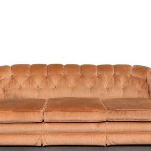 Vintage Tufted Chesterfield Sofa: Hollywood Regency Couch image 12
