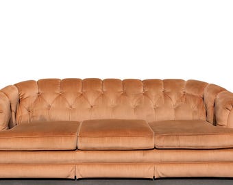 Vintage Tufted Sofa Couch Chesterfield Hollywood Regency Loveseat Lounge Seating Settee Rococo Baroque Mid Century Post Modern Bohemian Boho