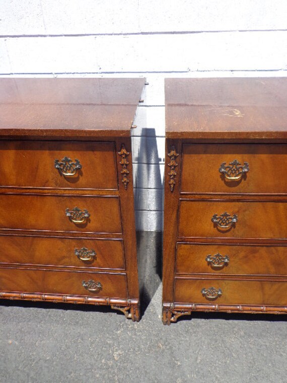 Bamboo Dresser Chinese Chippendale Table Faux Rattan Bedroom Console Chest Drawers Regency Chinoiserie Boho Chic Campaign Custom Paint Avail