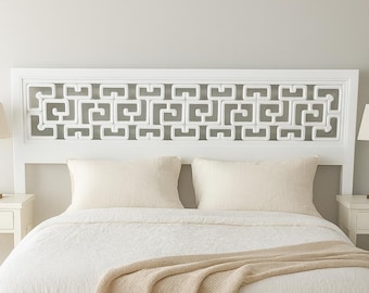 Antique Asian Fretwork Headboard King Size | CUSTOM PAINT AVAILABLE