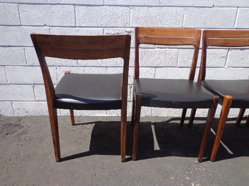 7pc Danish Modern Niels Koefoed Dining Set Mid Century Table Chairs Rosewood Wood Drop Leaf Gate Leg Denmark Koefoeds Møbelfabrik Kitchen image 6