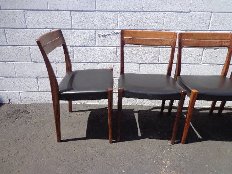 7pc Danish Modern Niels Koefoed Dining Set Mid Century Table Chairs Rosewood Wood Drop Leaf Gate Leg Denmark Koefoeds Møbelfabrik Kitchen image 5