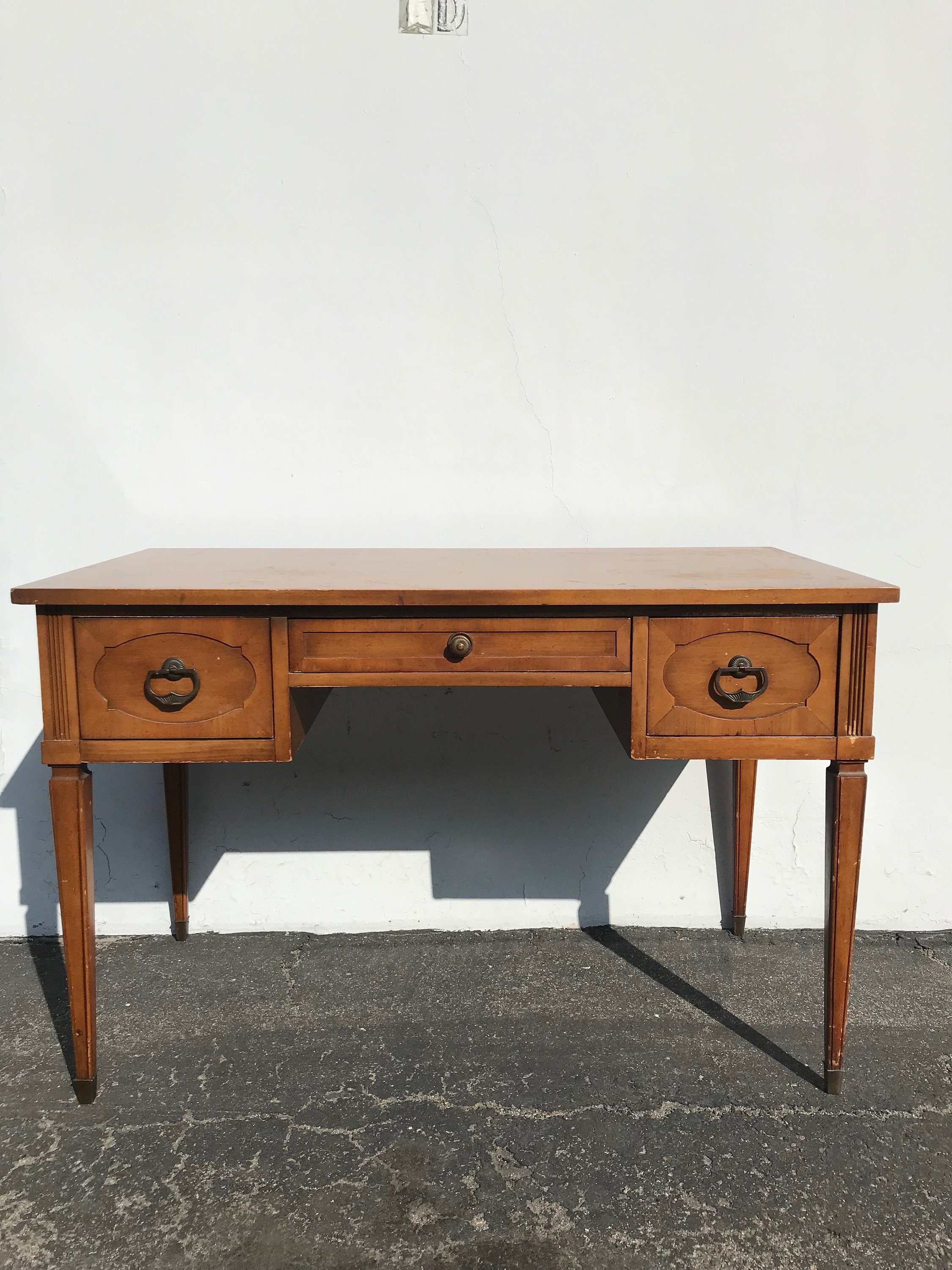 Desk Makeup Vanity Table Vintage Regency French Provincial Writing Wood